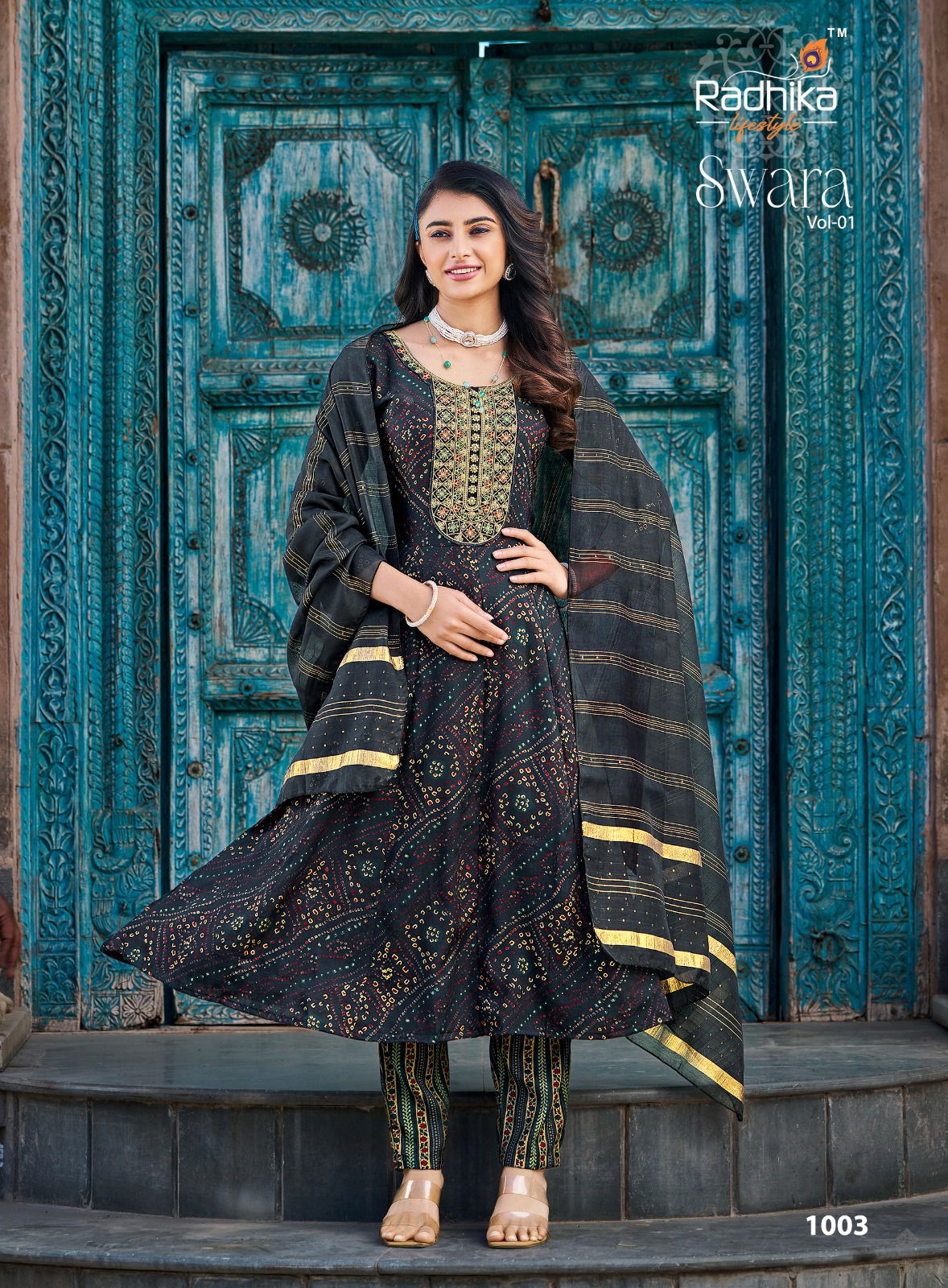 Swara Vol 1 By Radhika Rayon Anarkali Kurti With Bottom Dupatta Wholesale Online